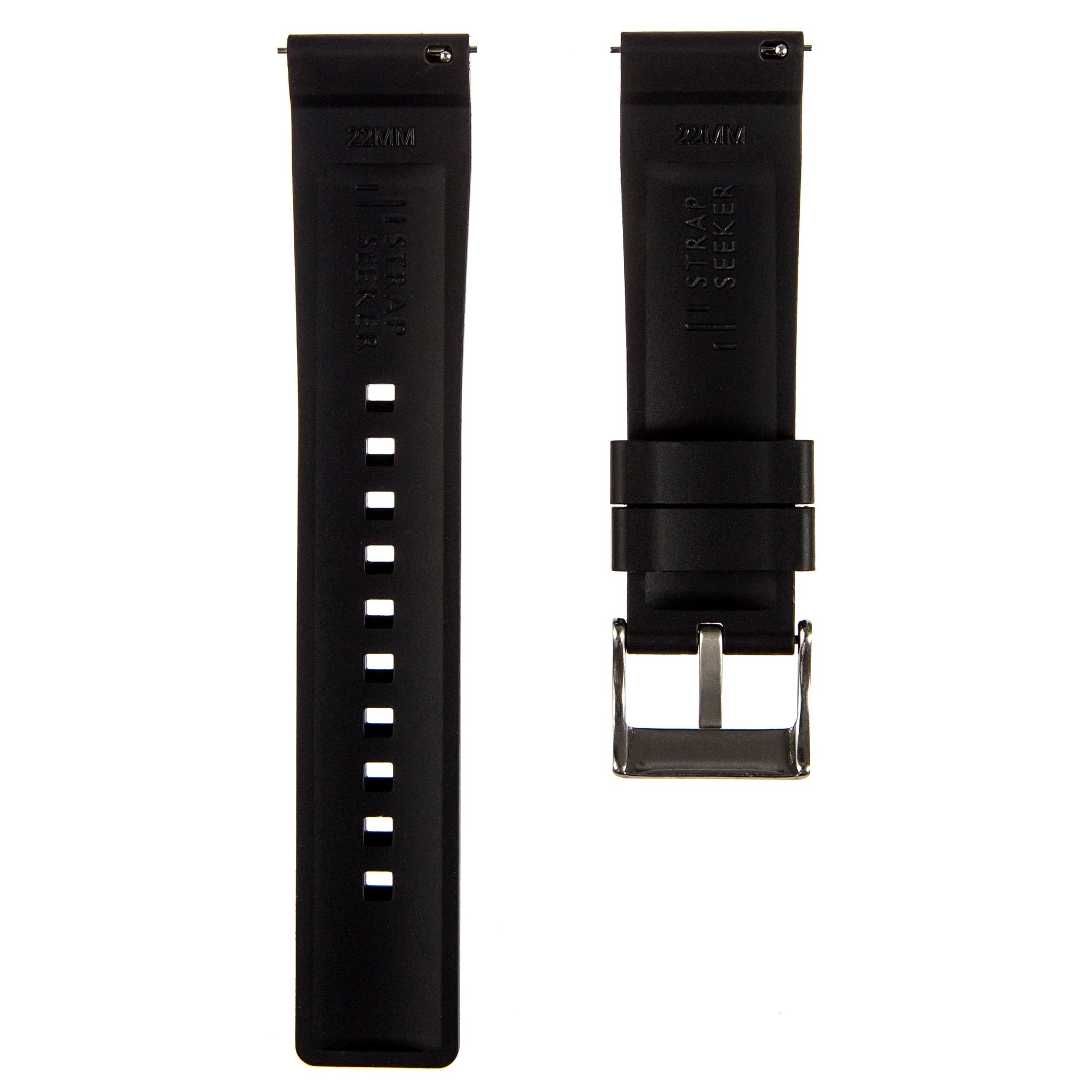 Stryke Premium SIlicone Rubber Strap - Quick-Release - Compatible with Blancpain x Swatch – Black (2424) -StrapSeeker