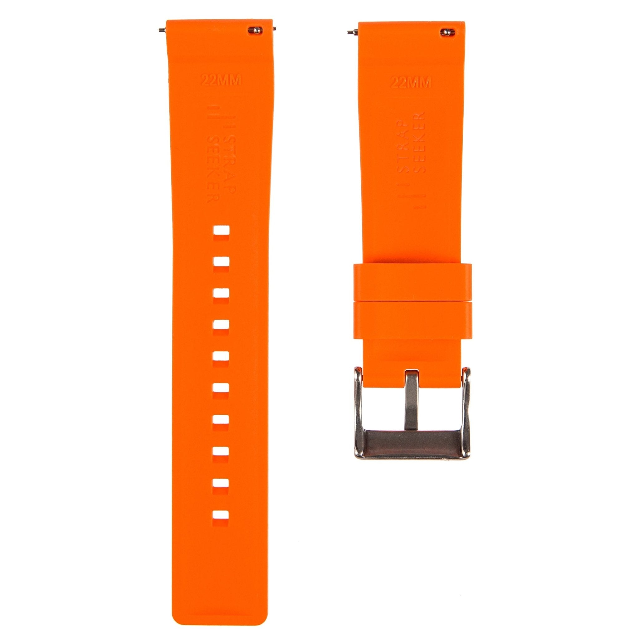 Stryke Premium SIlicone Rubber Strap - Quick-Release - Compatible with Omega Moonwatch – Orange (2424) -StrapSeeker