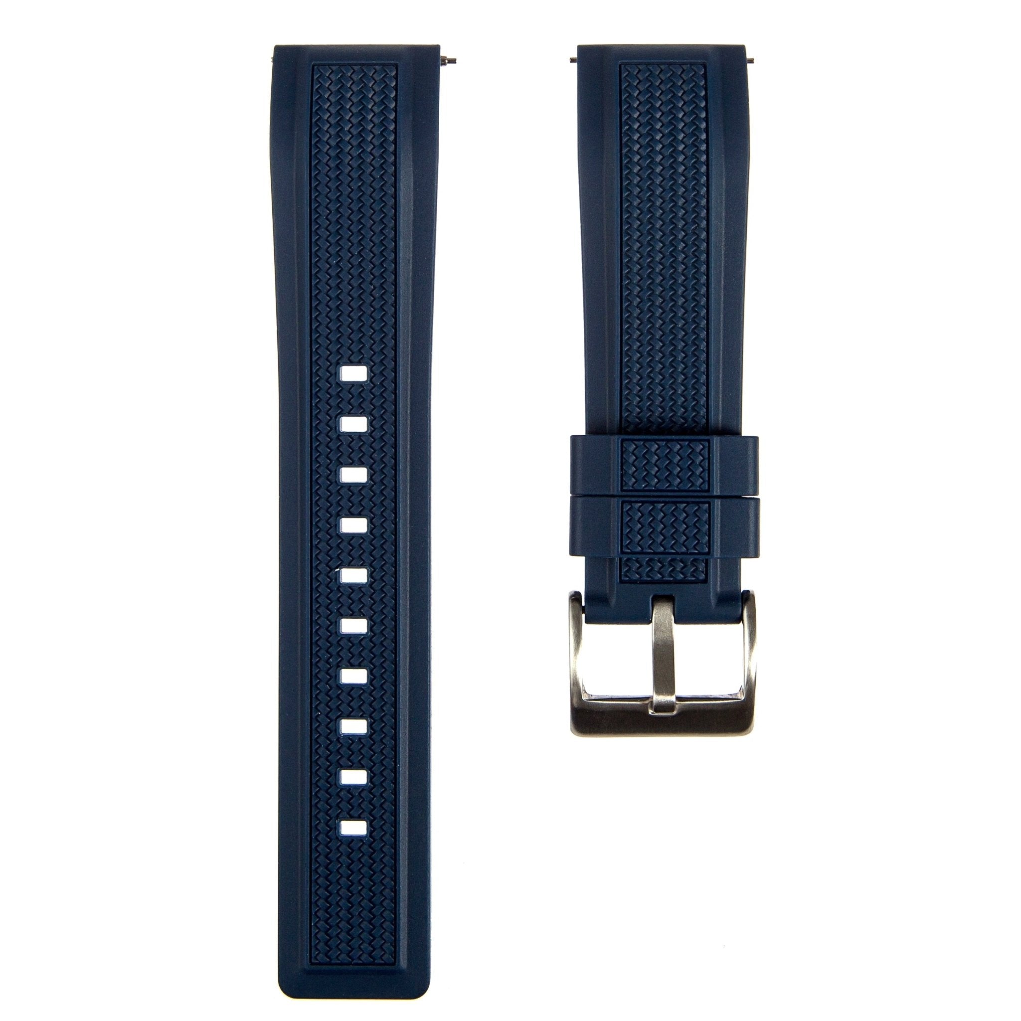 Navy Blue Silicone Watch Band Quick Release 20mm 22mm