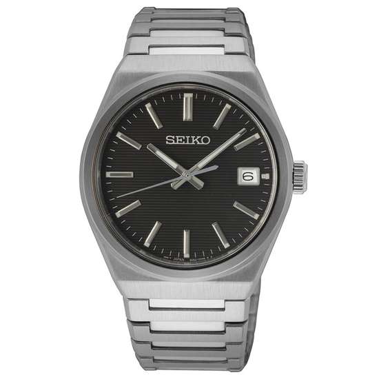 Seiko Classic SUR557P1 SUR557 SUR557P Black Dial Quartz Mens Watch