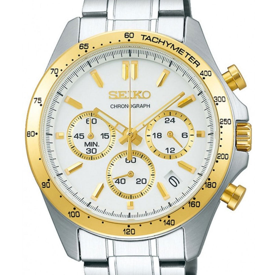 Seiko Spirit SBTR024 JDM Selection Chronograph White Dial Quartz Watch - Skywatches