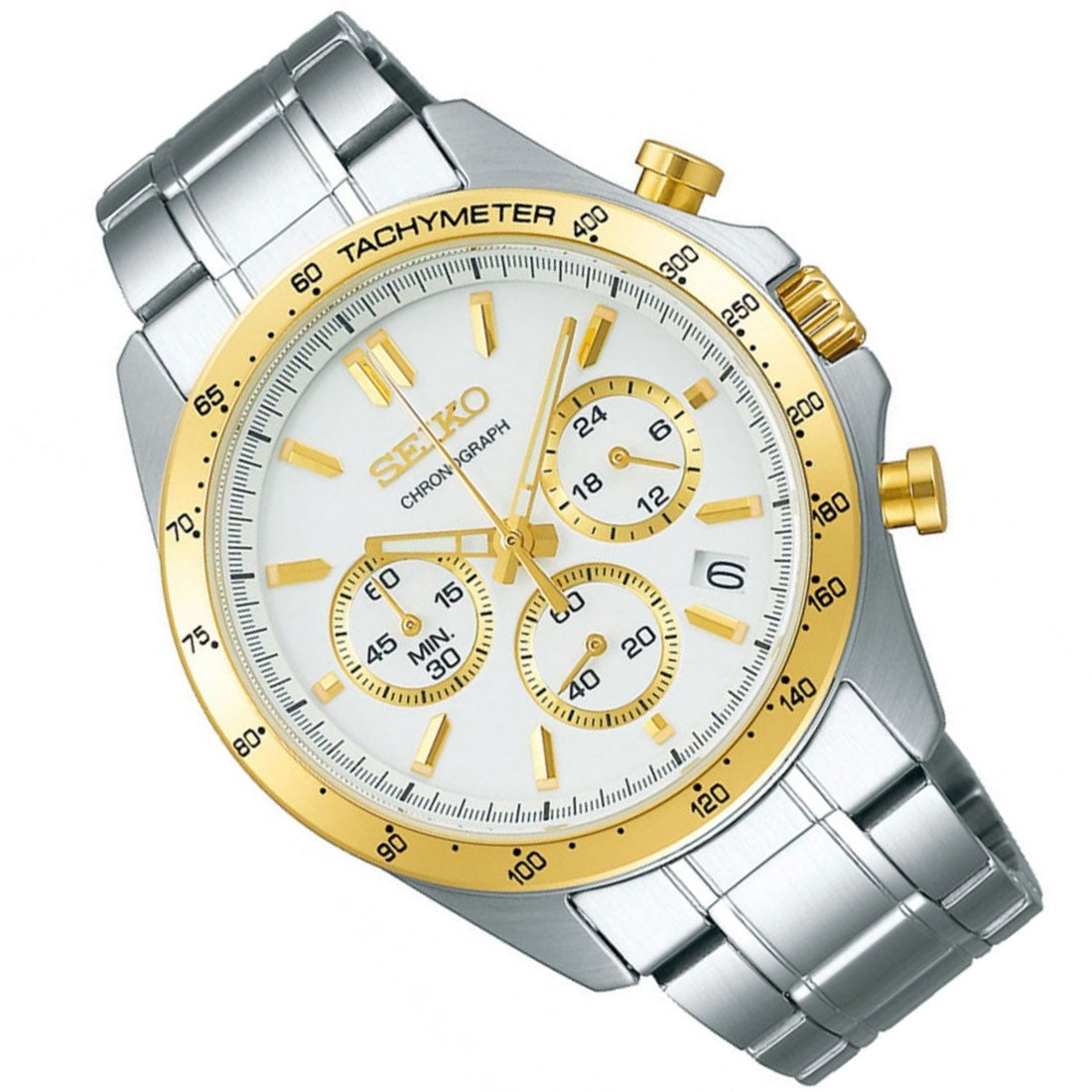 Seiko Spirit SBTR024 JDM Selection Chronograph White Dial Quartz Watch - Skywatches