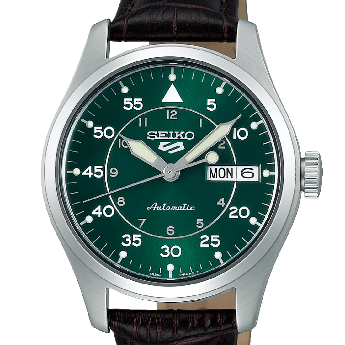 Seiko 5 Sports SRPJ89K SRPJ89K1 SRPJ89 Automatic Kelly Green Flieger Watch - Skywatches