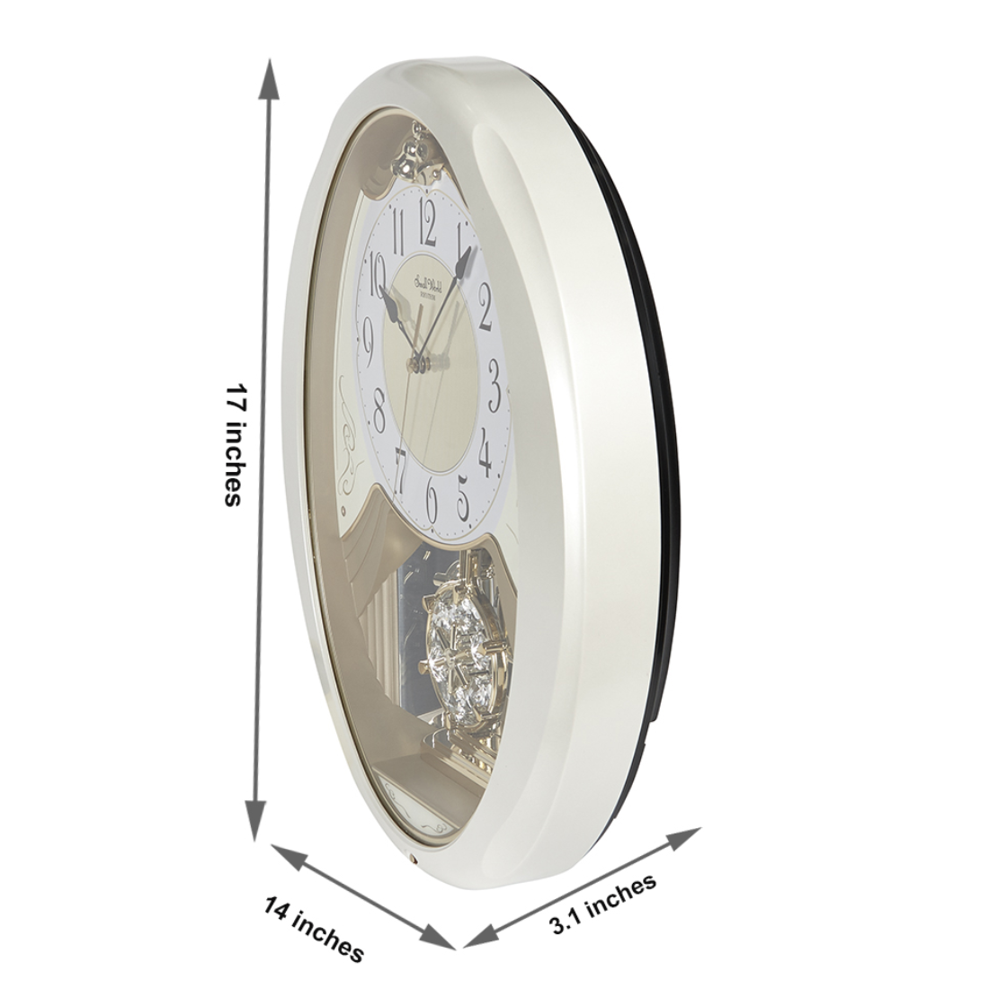 Rhythm Champagne Snowflake Rose Gold Wall Clock 4MJ447WU18 (Singapore Only) - Skywatches